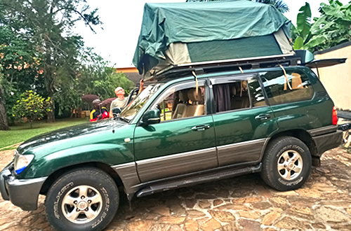 Land cruiser with rooftop tent