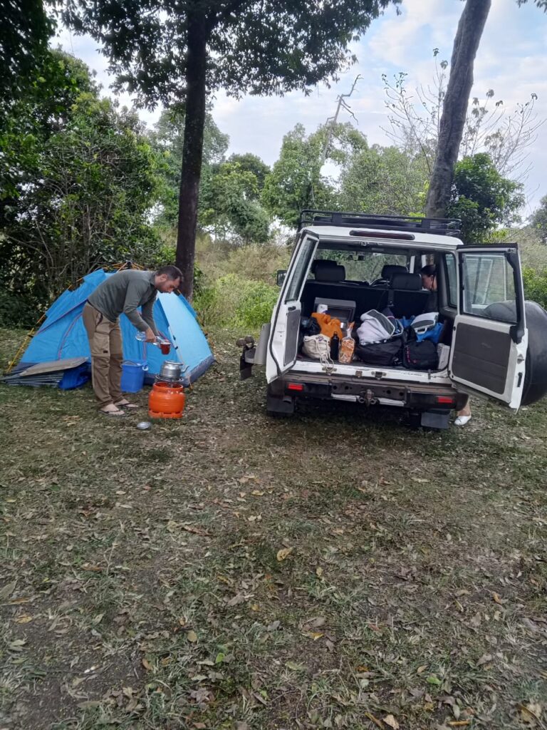 Car rental with Rooftop tent and ground tent with camping gear